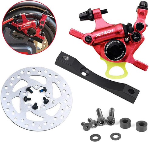 Hydraulic Disc Brake Caliper with Adapter and 120mm Disc Rotor for M365 Pro Electric Scooter