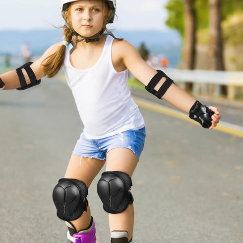Happyyami Ski Knee and Elbow Pads Set - Protective Gear with Wrist Guard for Snowboarding