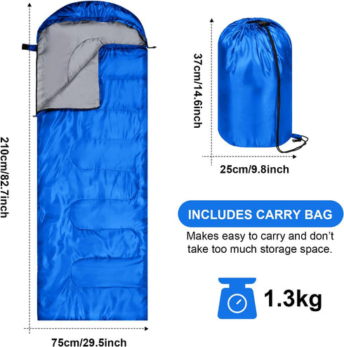 Tudomro 2 Pcs Camping Sleeping Bag - Lightweight Packable Waterproof Gear for Adults, Indoor Outdoor Hiking Travel