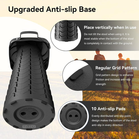 Guioiby 2025 485lbs, Upgraded Portable Folding Stool, Collapsible Stool, Telescoping Camping Stool with Max Load