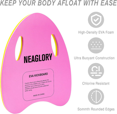 NEAGLORY 5 Pieces Water Aerobics Set, Aquatic Exercise Equipment for Pool Fitness, Foam Dumbbell, Swim Kickboard