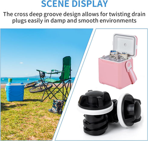 UP2WIN Cooler Drain Plugs, 2 Pack Leak-Proof Caps Compatible with Rtic Orca Yeti's Line of Coolers (Small)