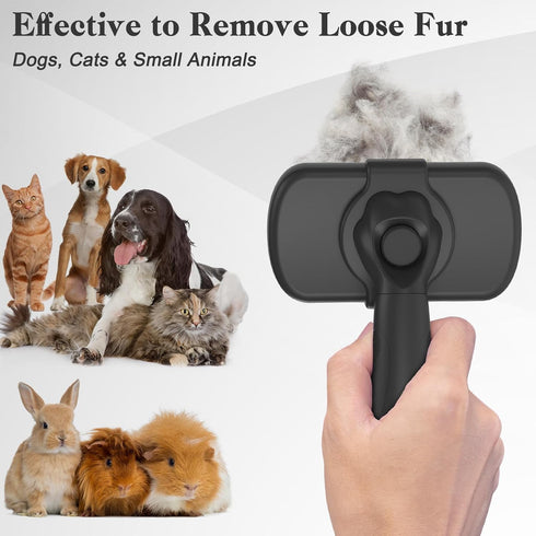 Self Cleaning Slicker Brush for Dogs & Cats: Grooming Brush for Shedding, Skin Friendly Pet Supplies