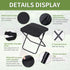 265 Lbs,Black Foldable Camping Stool, Portable Collapsible Chair for Adults, Folding Telescopic Stool with Carry Bag