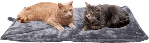 Furhaven ThermaNAP Self-Warming Cat Bed, Washable Quilted Faux Fur Reflective Bed Mat for Indoor Cats & Dogs, Gray,