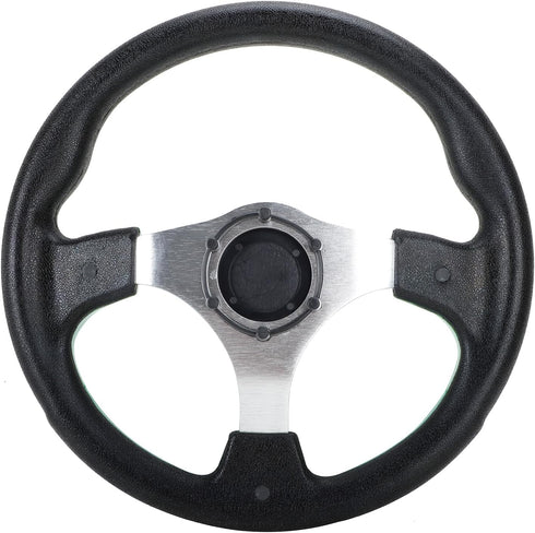 Universal Golf Cart Steering Wheel - Compatible with EZGO TXT, RXV/Club Car DS, Precedent, 12.5 Inch