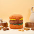 Tnyvm Hamburger Shape Dog Plush Squeaky Toy, Dog Squeak Toy for Pet Biteable Plush Chewing Squeeze Hamburger Bone Toy
