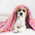 Comsmart Cute Paw Print Dog Blankets for Dogs and Cats, Soft Warm Fleece Throw for Small Medium Large Pets