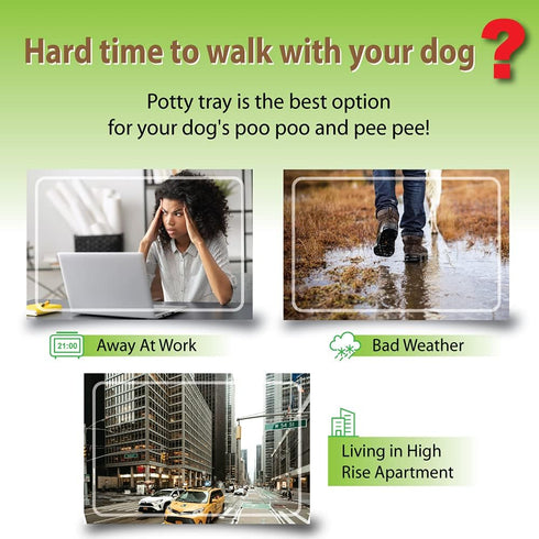 20" 16" BANU Puppy Pee Pad Holder Indoor Outdoor Dog Potty Toilet Training Tray x for Small and Medium Dogs (Ivory)