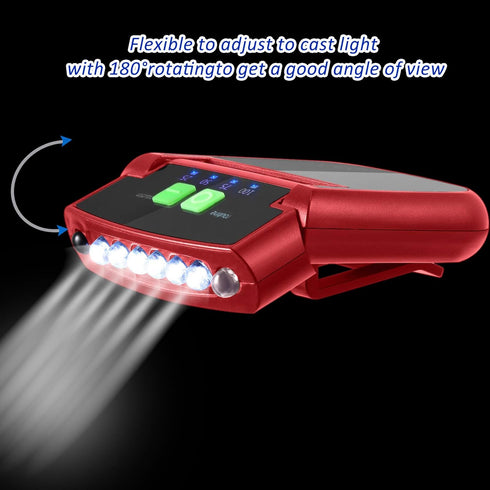 Mudder USB Rechargeable LED Clip on Cap Flashlight - Waterproof Ultra Bright Hat Headlamp for Fishing Camping Hand Work