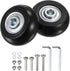 uxcell 40x18mm Replacement Luggage Wheels Repair Kit with 4 PU Bearing Wheels, Washers, Wrenches & Axle Screw