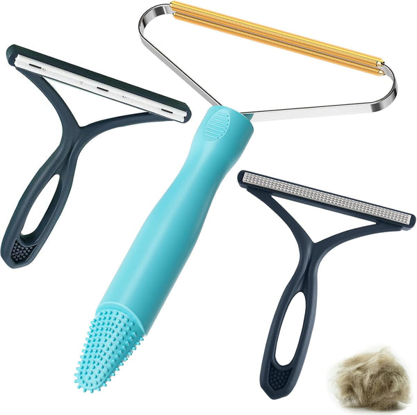 3-Pack Pet Hair Removal Tool, Dog Cat Hair Remover, Portable Lint Shaver Cleaner Pro for Carpet, Clothes, Furniture