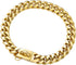 Gold Dog Chain Collar Walking Metal Chain Collar with Design Secure Buckle,14MM Heavy Duty Cuban Link Chain Training Collar for Small Medium Large Dogs(12" Gold)