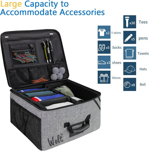 WOLT Golf Trunk Organizer, Collapsible & Foldable Waterproof Car Golf Locker with Separate Compartment