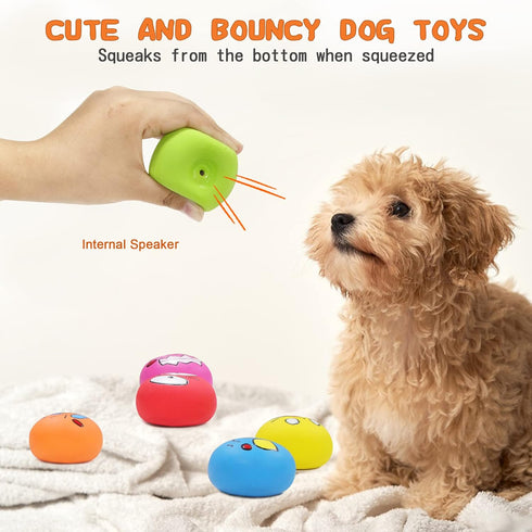 (6 Latex Dog Chewing Squeaky Ball Toys Face Fetch Play Toy for Puppy Small Medium Pets Dog cat PCS(C))