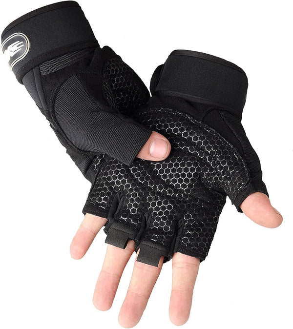 SUJAYU Workout Gloves, Gym Gloves for Men, Wrist Wraps Lifting Wrist Wraps Gloves