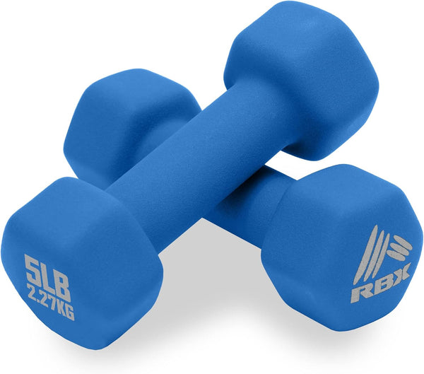 RBX Weights Dumbbells Set, Neoprene Arm Weights with Non-Slip Grip for Home or Gym Training