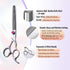 Professional Long Dog Thinning Shears 7.5 in, 50 Teeth Japan 440C Stainless Steel Grooming Scissors for Dogs & Cats