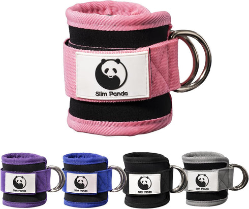 Slim Panda Ankle Strap for Cable Machine, Adjustable Ankle Cuff for Kickbacks, Glute Workouts, Leg Extensions, Curls