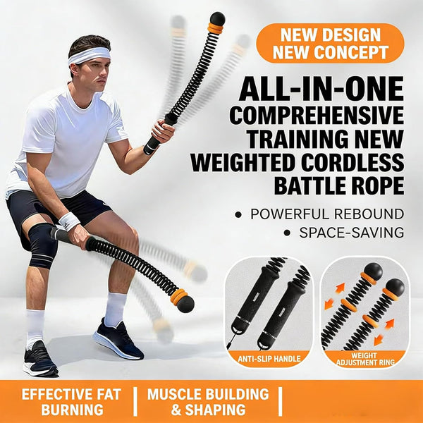 WTWU 2pcs Portable Workout Rope Durability Arm Strength Ergonomic Fitness Grip Ropeless Battle Ropes Home Fitness