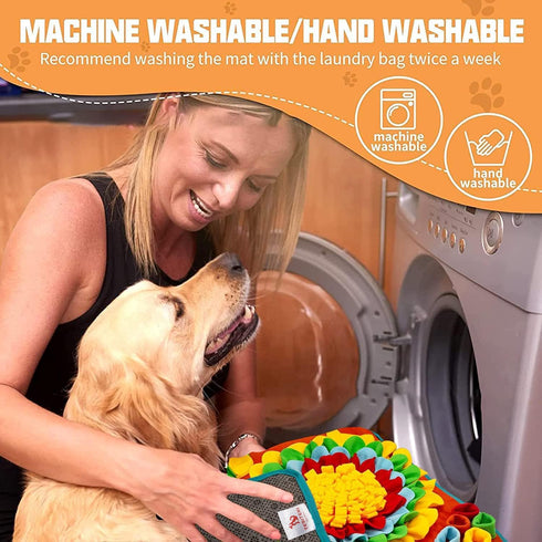 Tesitehi 25"x 25" Snuffle Mat for Dogs, Activity Feeding Mat for Small and Medium Pets, Interactive Feed Game