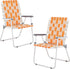 UDeuxff Set 2, 260 LBS Folding Webbed Oversized Lawn Chairs of High Beach Chair for Adults Heavy Duty, Portable Patio