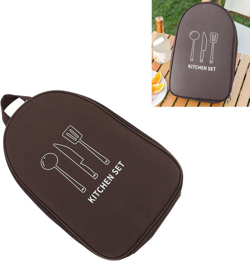 NOENNULL Portable Cookware Utensils Storage Bag Camping Cooking Utensils Bag Cooking Utensils Organizer Multifunctional