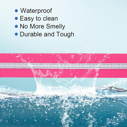 NIMBLE Waterproof Dog Collar Anti-Odor Durable Adjustable Polyester with Reflective Cloth Stripe (Large, Pink)