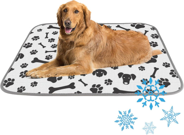 Generic Cooling Mat for Cats Dogs Ice Silk Cooling Mat Dogs Animal Paw