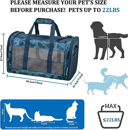 GOOPAWS 19" 11" 11" Soft-Sided Kennel Pet Carrier for Small Dogs, Cats, Puppy, Airline Approved Cat Carriers Dog