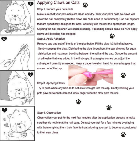 140pcs Cat Nail Caps Kitten Caps, 4 Glitter Colors + 10 Colorful Cat Nails Caps Covers