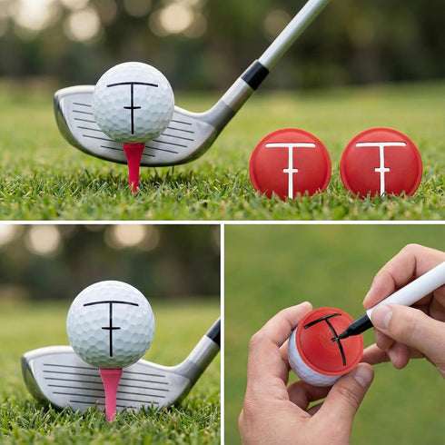 AIUAIP 3 Pack Set Golf Ball Line Marker: Golf Alignment Tool with Marking Pen to Improve Putting Precision & Target