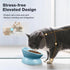Elevated Cat Bowl, Ceramic Tilted Cat Food Bowl, Anti Vomiting, Stress Free on Neck and Spine, Spill-Proof, Anti-Tipping, Dishwasher Safe, Raised Cat Bowls for Indoor Cats, Dry/Wet Food, Blue