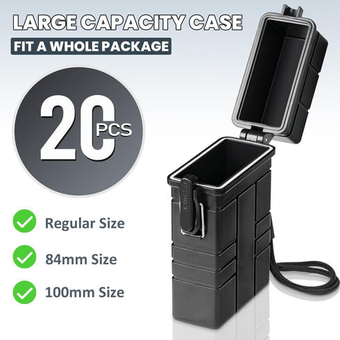 Package 20pcs 84-100mm Waterproof Case, Airtight Holder Case for Whole Size, EDC Survival Container for Fishing Kit
