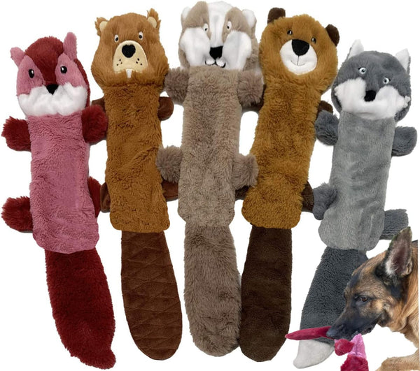 Jalousie 5 Pack Stuffingless Dog Squeaky Toys, Durable Liner No Stuffing Dog Toy - Crinkle Paper Squeaker Toy for