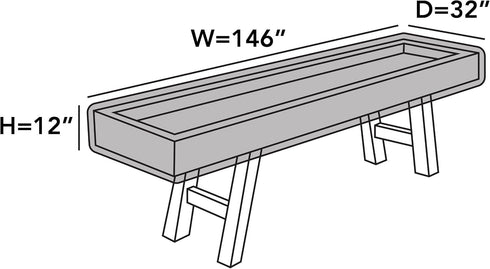12FT 146W 32D 12H, Covermates Shuffleboard Table Cover Water-Resistant All-Weather Protection, Heavy-Duty Vinyl