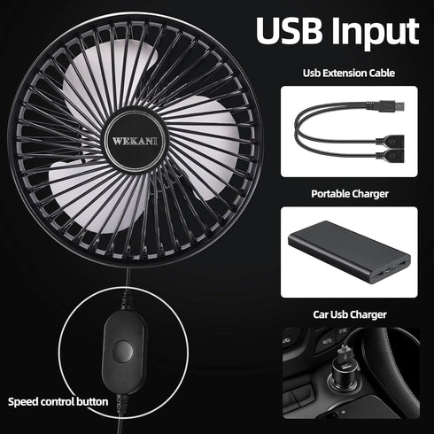 Golf Cart Fans for Accessories, 3-speed Settings Fit EZGO Club Car Yamaha Models with Portable USB Input