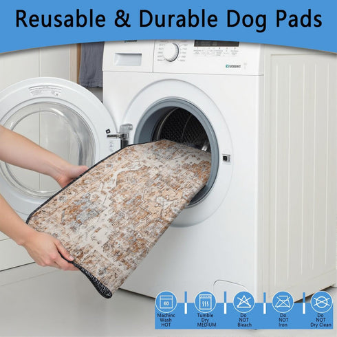Usnfhcaw 2 Pack, 24x36 Washable Pee Pads for Dogs Absorbent Reusable Puppy Pads Waterproof, Leakproof & Non-Slip