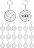 Taiyin Volleyball Acrylic Keychain Bulk for Sports, Volleyball Gift Party Bag Stickers Reward with 1 Black Marker.
