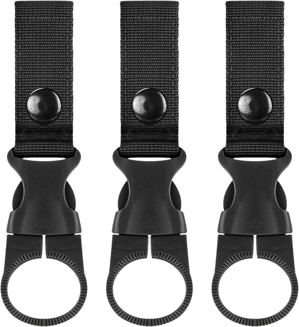 IronSeals Nylon Tactical Gear Clip - Carabiner Water Bottle Buckle Hook Holder for Hiking, Camping