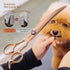 Rose Gold Titanium Curved Dog Grooming Scissors 8'' - Downward 30° with Jewelled Screw, Professional Trimming Shears