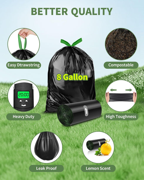 Set, 25 Count 15 Count 8 Camping Toilet Bags Poo Gel Portable Toilet Bags with Camping Toilet Gel, Gallon Composting