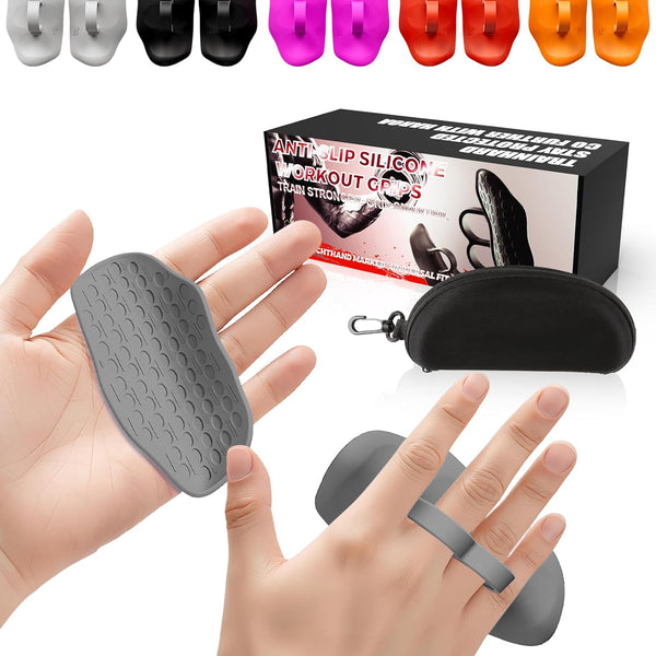 Harqa AntiSlip Workout Grips Ergonomic Rubber Palm Protector for Weight Lifting, Deadlifts, PullUps,