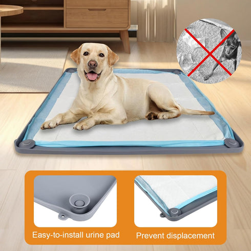 23 23 Inch Nuanchu Pee Pad Tray Holder for Dogs, x Silicone Dog Puppy Pad Holder with Four Fixed Points Stable Grip