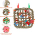 Wontee Hanging Bird Climbing Net for Parrot, Straw Braid Rope Foraging Wall Swing Toy for Budgie Cockatiel