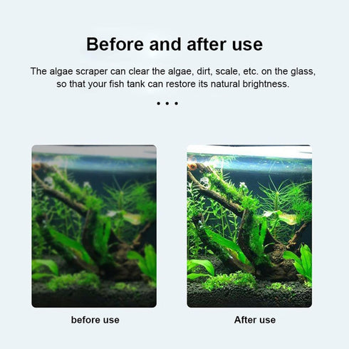 Algae Scraper for Glass Aquarium, Razor Scraper with 10 Replaceable Blades, Aquarium Cleaning Tools