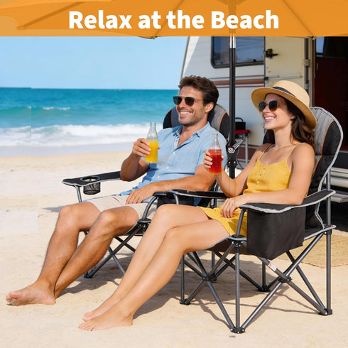 500 LBS NEWBULIG Oversized Folding Camp Chair for Adults, Heavy Duty Support, Portable Outdoor Collapsible Chairs