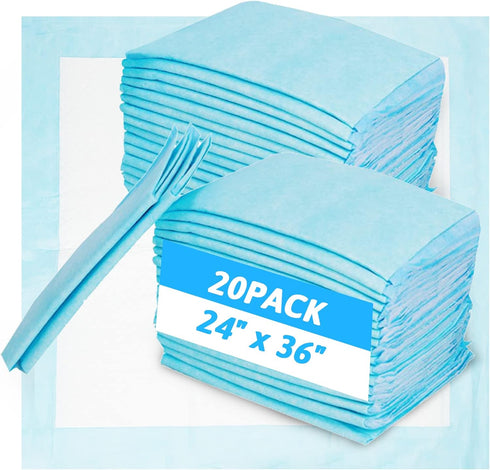 24" 36" 20 Fhiny Pee Pads for Dogs, x PCS Extra Large Disposable Puppy Pads Leak-Proof Super Absorbent Potty Training