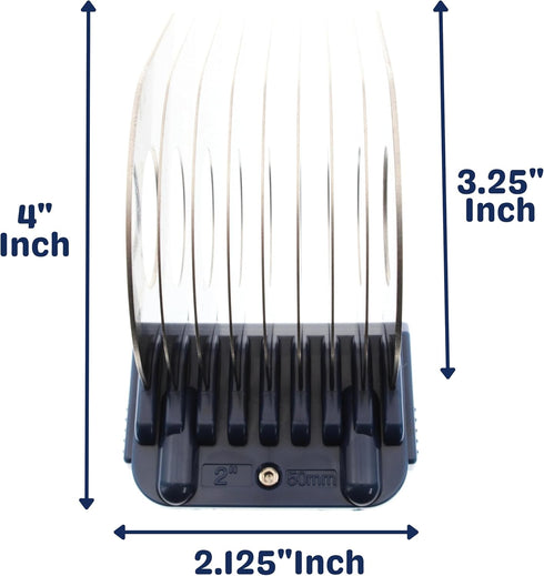 50MM or 2" Animal Clipper Guard Attachment - Not Compatible with 5-in-1 Blade, Snap-On/Off Guard Combs for Grooming.