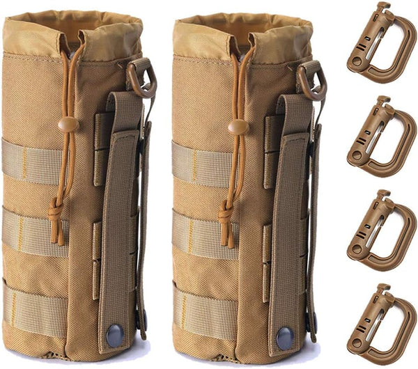 Upgraded Tactical Drawstring Molle Water Bottle Holder, Tactical Pouches